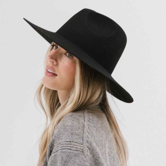 NWT GIGI PIP Scottie Wide Brim Fedora Hat Black Australian Wool Felt S/M - Picture 2 of 7